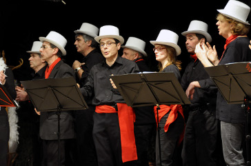 Diverses images du groupe vocal dans une rassemblement de chorales de Blois
